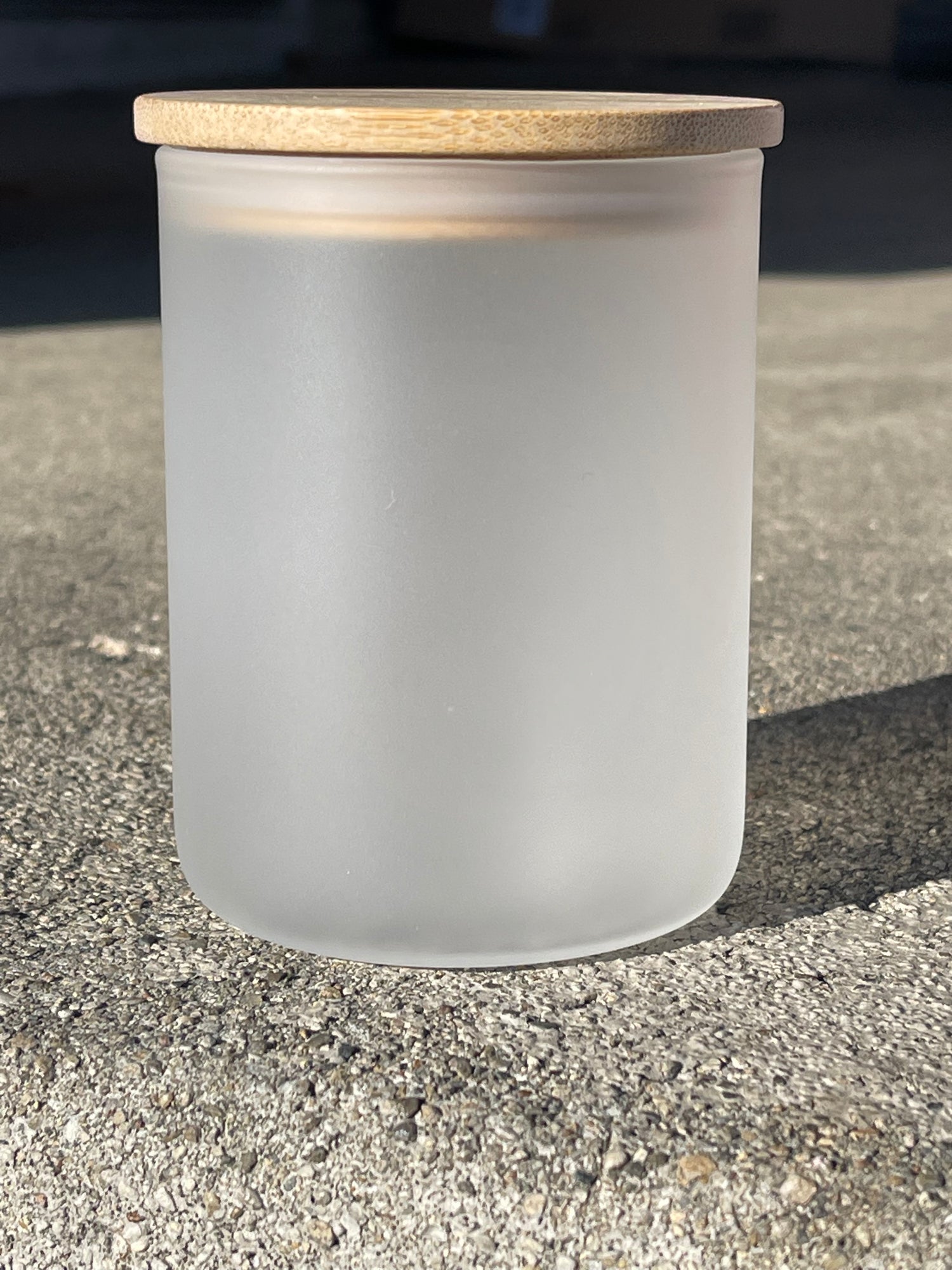 9 Oz Sublimation Candle Jar Bamboo lid FROSTED OR CLEAR